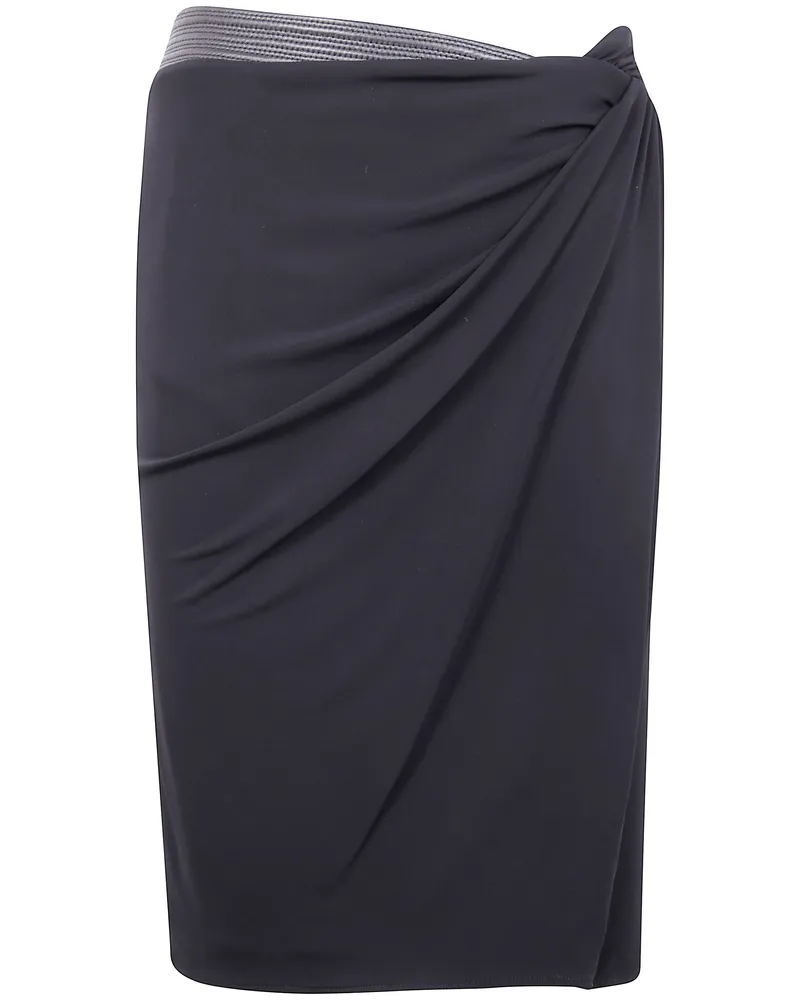 Versace Skirt Responsible Stretch Crepe Jersey Black