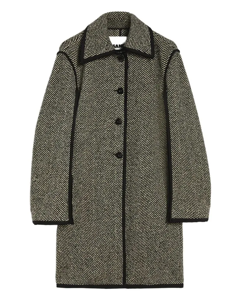 Jil Sander 65 W Trim" Coat Gray