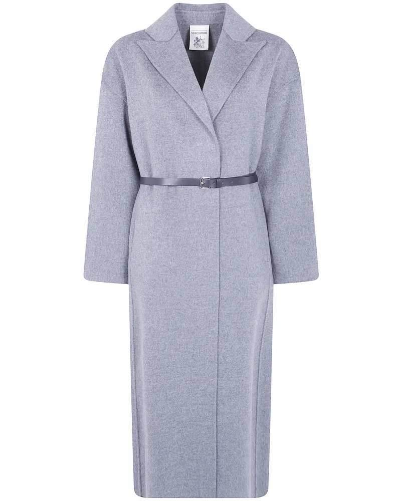 Semicouture Coat Long Belted "Y6wv08 Y471 Dark Grey Gray