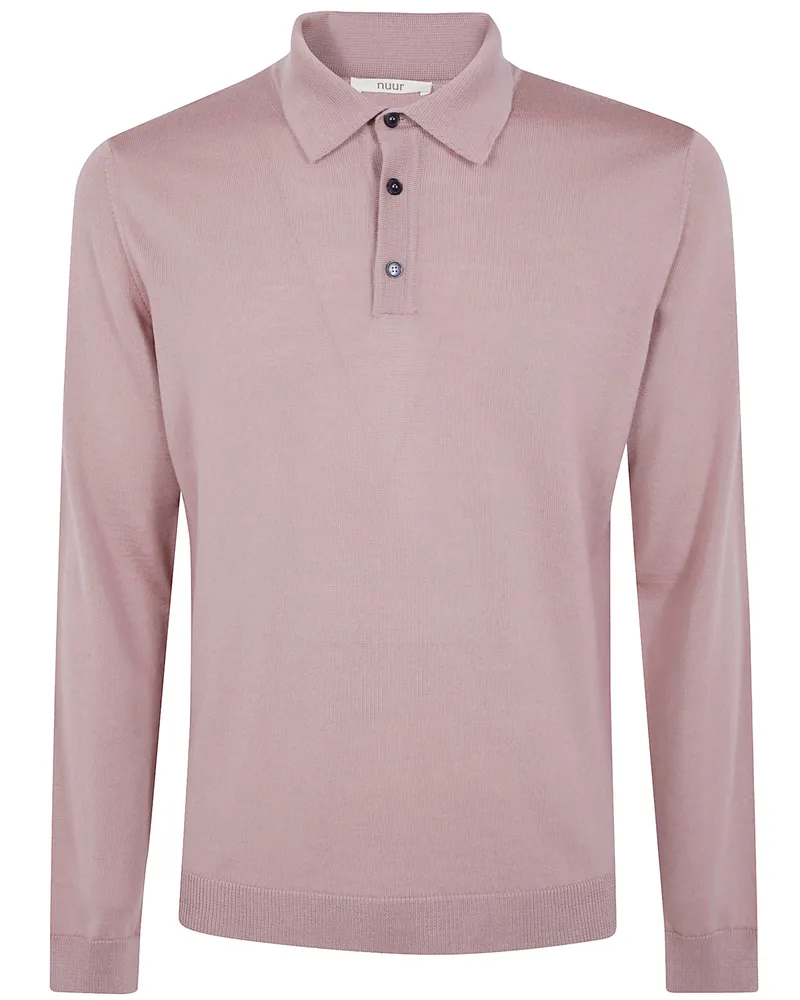 Nuur Sweater Long Sleeves "Serafino Neck Pink