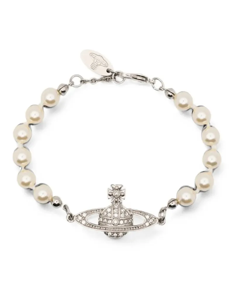 Vivienne Westwood Bracelet With Pearl Detail "Mini Bas 'Relief Metallic