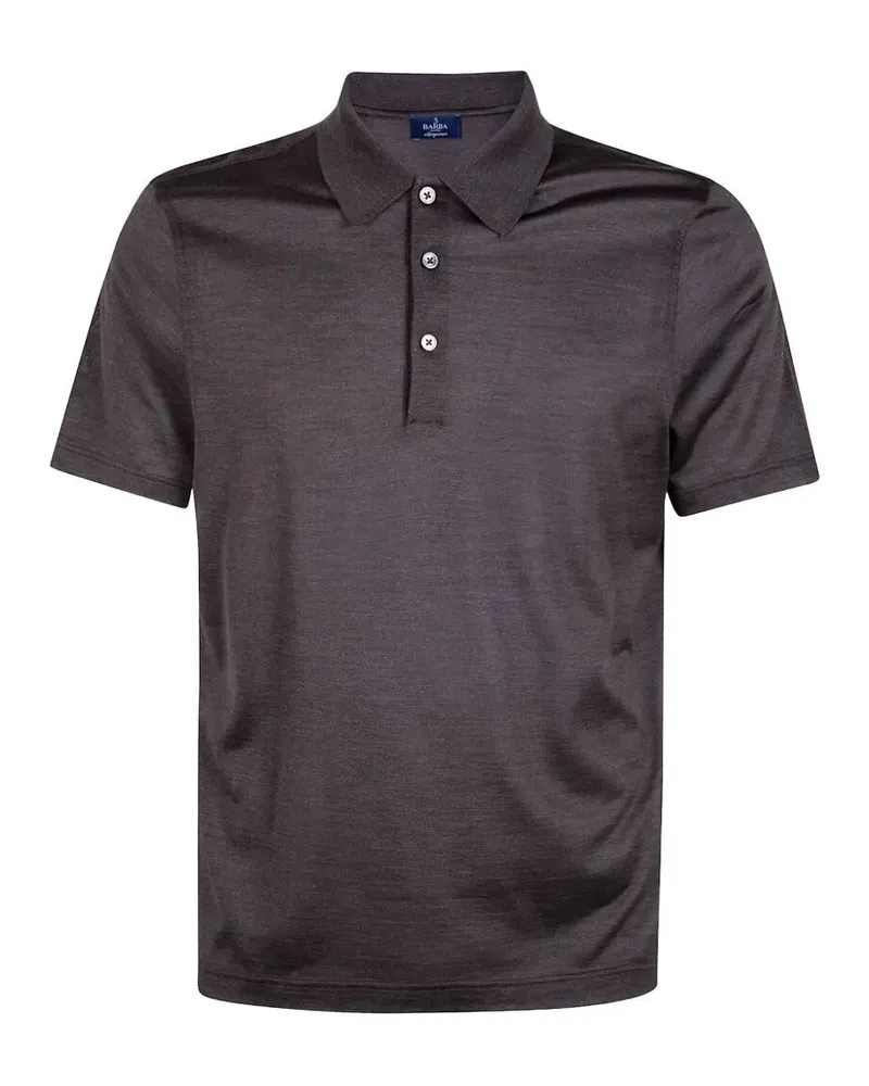 BARBA Silk Polo Shirt Brown