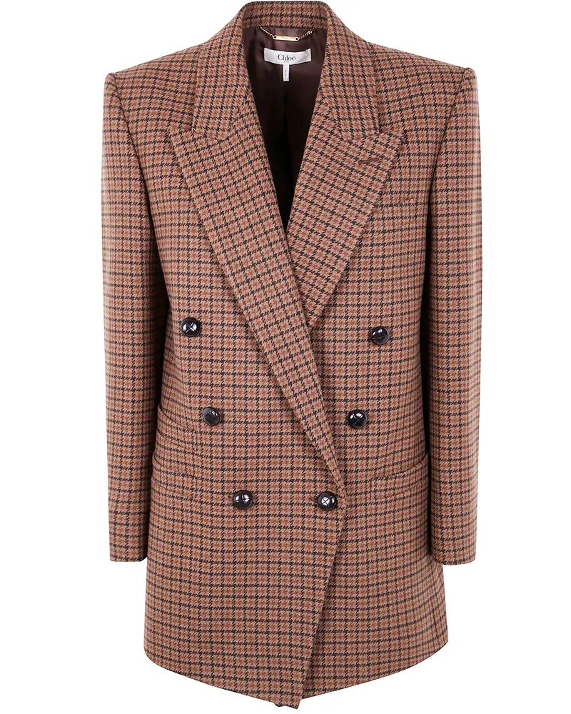 Chloé Double Breasted Coat Brown