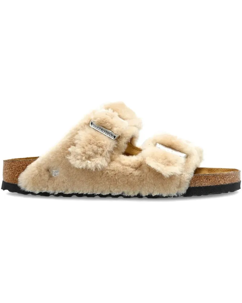 Birkenstock Sandals Shearling "Arizona Beige