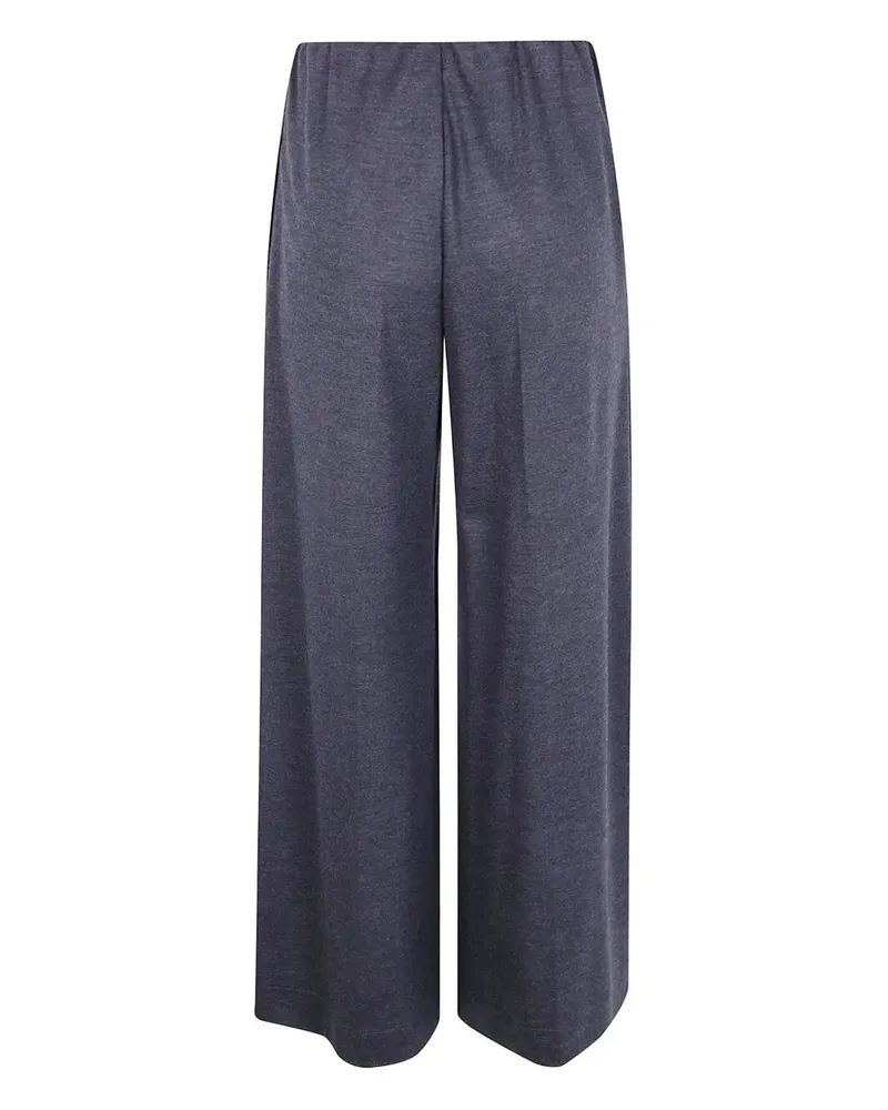 Harris Wharf London Women Wide Leg Cropped Trousers Superfine Merino Gray