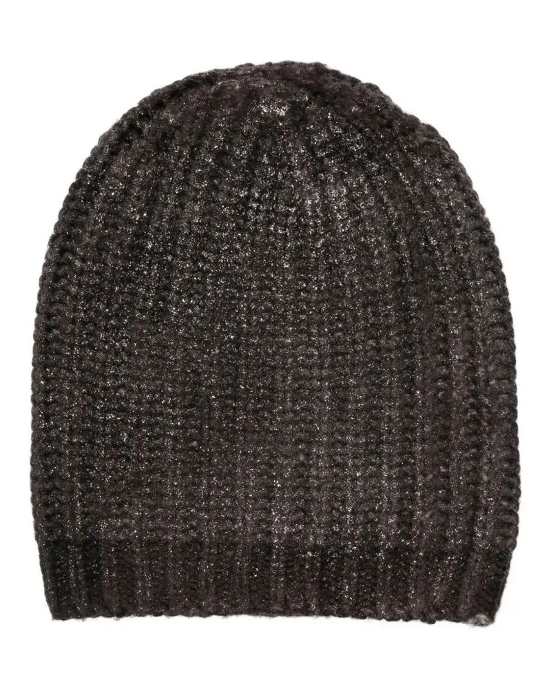 Avant Toi Hand Painted Corn Cob Stitch Hat With Lamination Brown