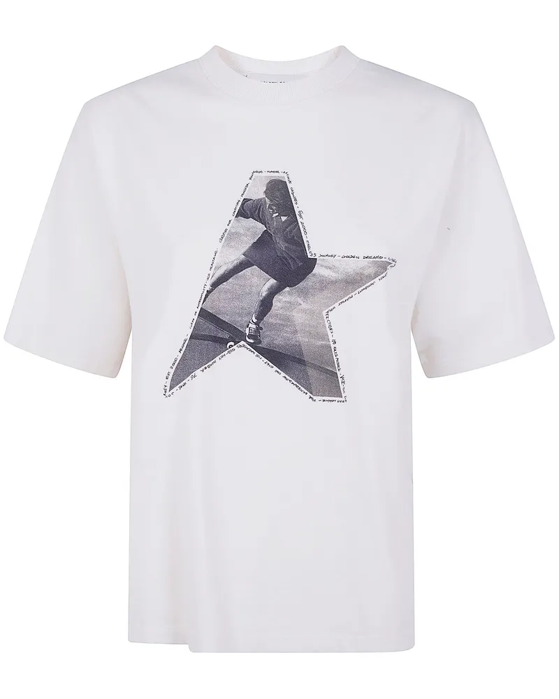 Golden Goose Journey" W`S Boxy T-Shirt Gauze Cotton Jersey With Print White