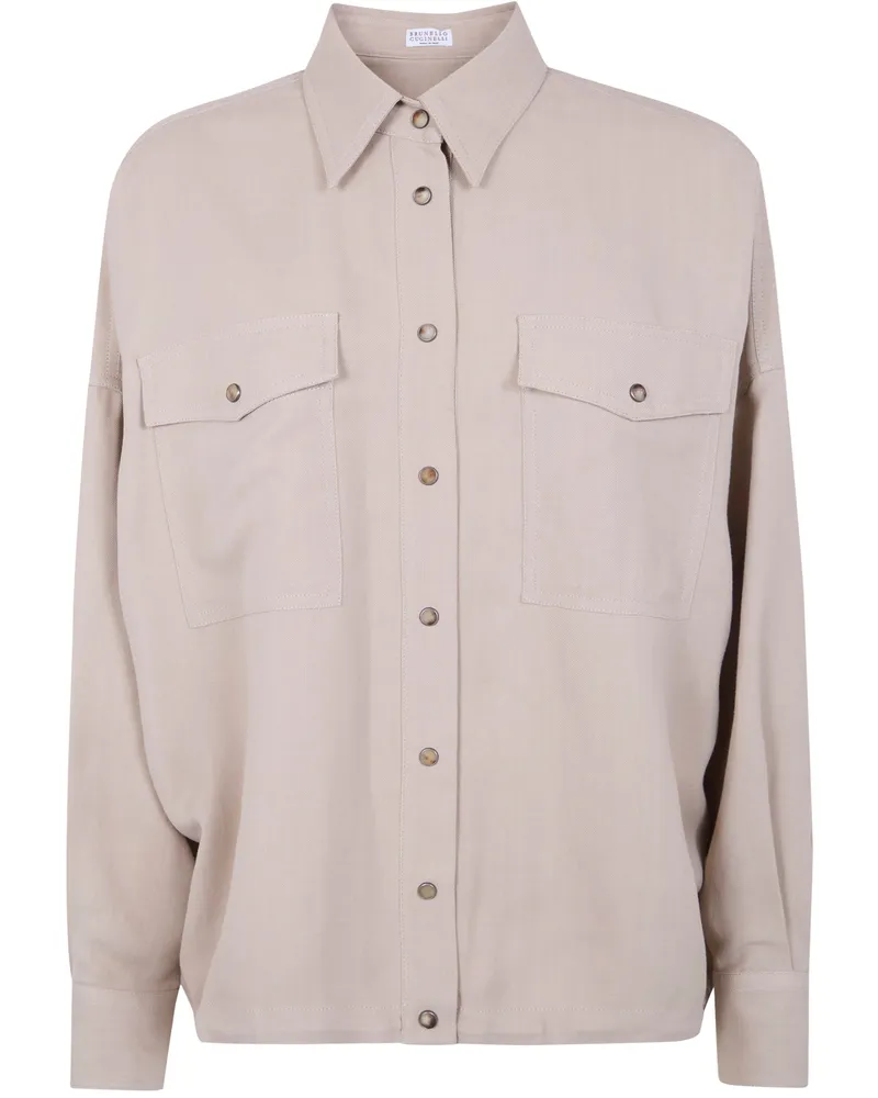 Brunello Cucinelli Long Sleeves Oversized Shirt Beige