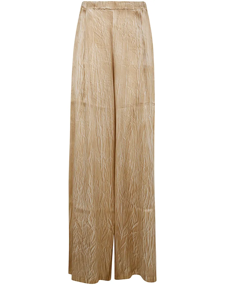 Avant Toi Crumpled Effect Silk Palazzo Pants Brown