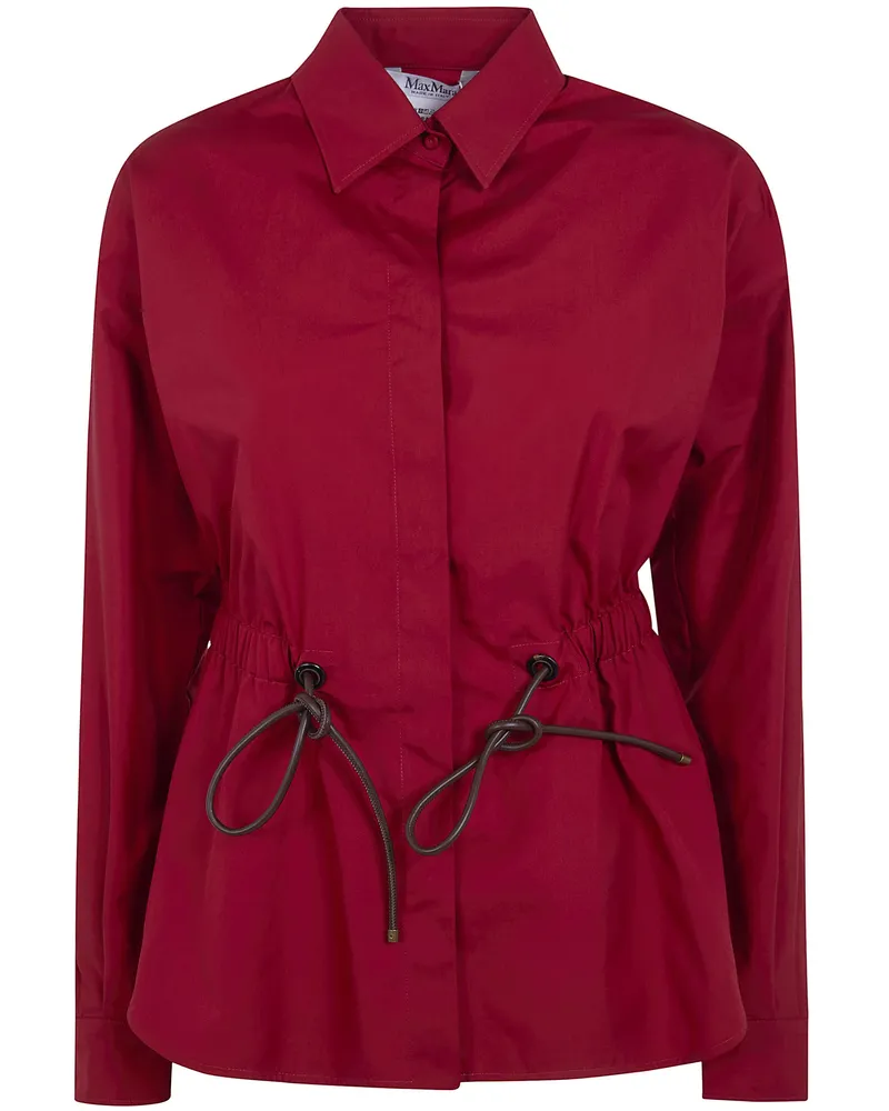 Max Mara Tazzina Cotton Popeline Classic Shirt Red