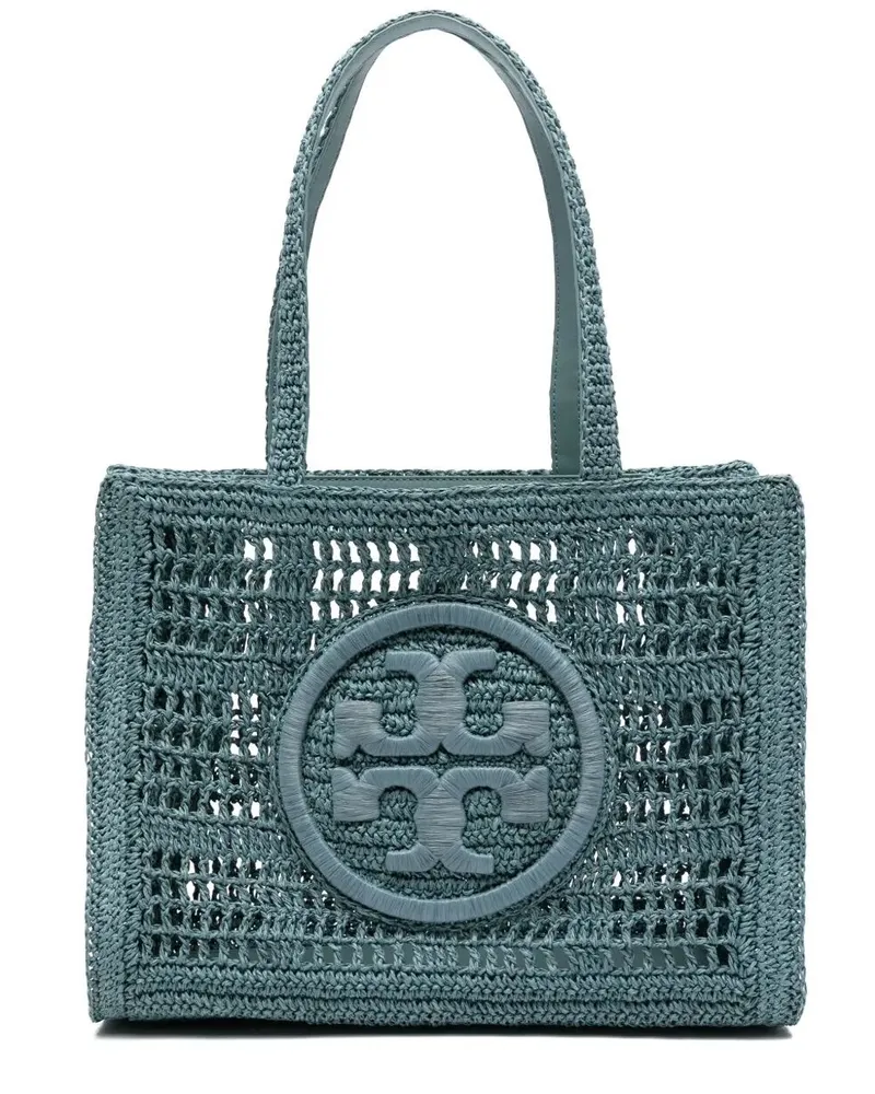 Tory Burch Ella Hand-Crocheted Small Tote Blue