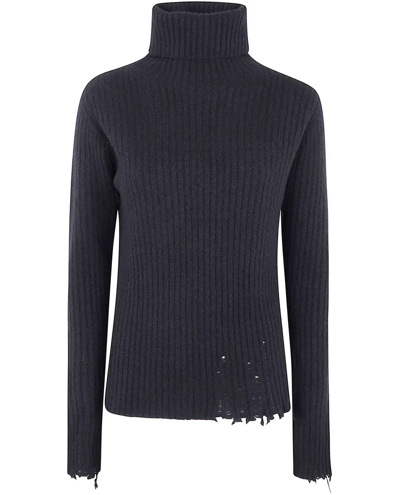 Uma Wang High Neck Rib Top" Sweater Black