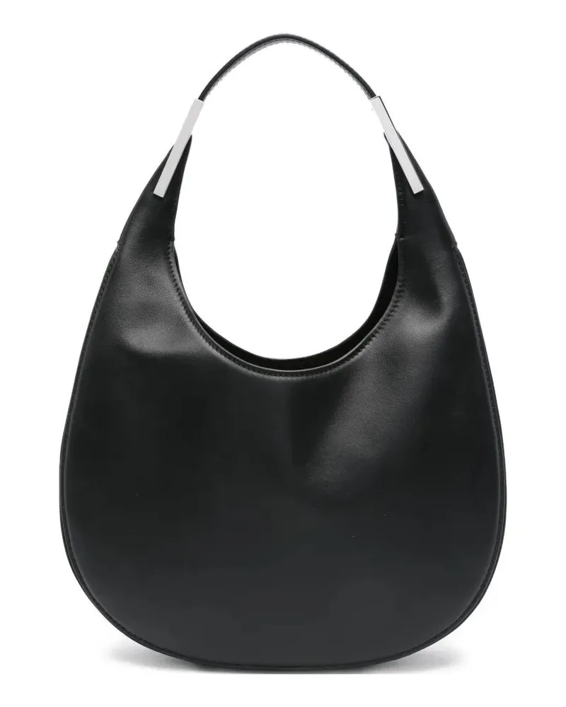 SAVETTE The Small Florence Hobo In Smooth Calf Leather Black