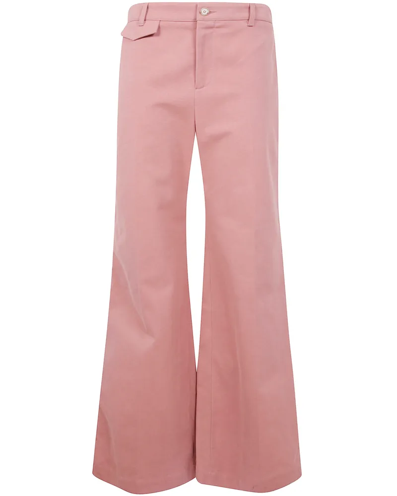 Chloé Boot Cut High Waist Trousers Pink