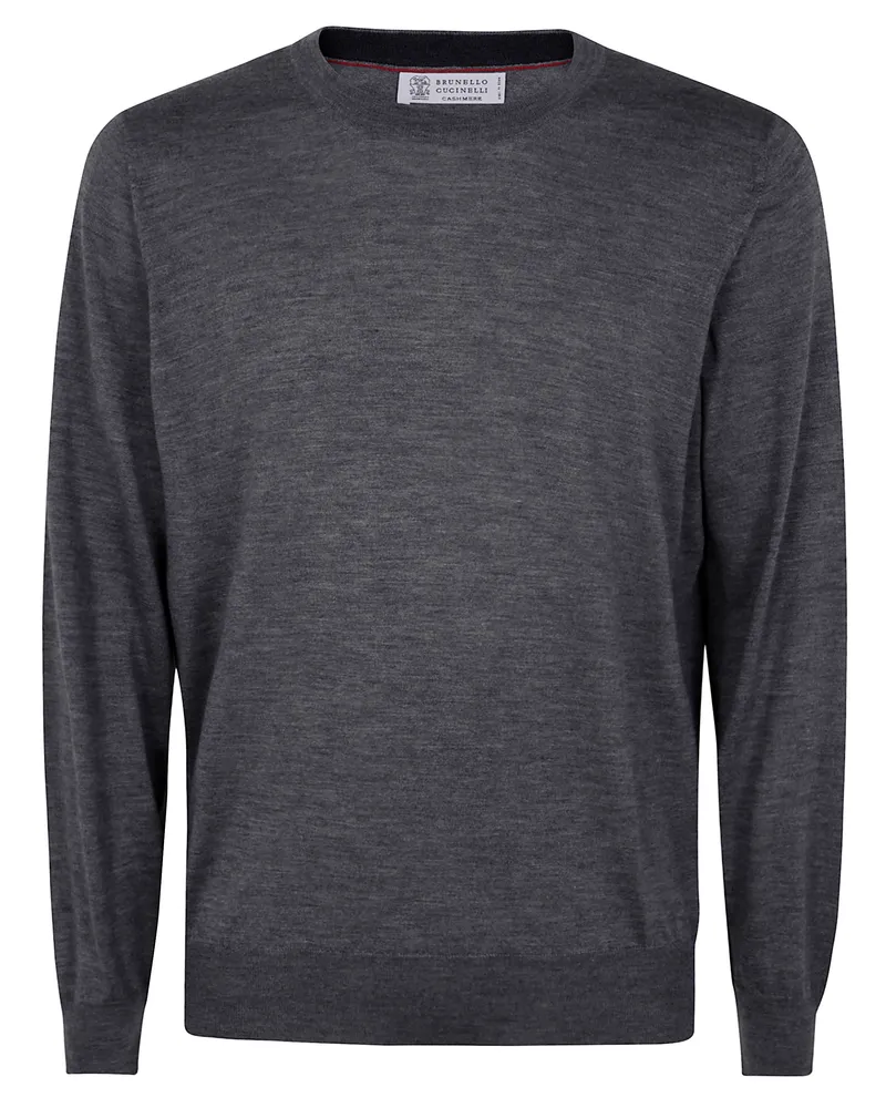 Brunello Cucinelli Round Neck Sweater Gray