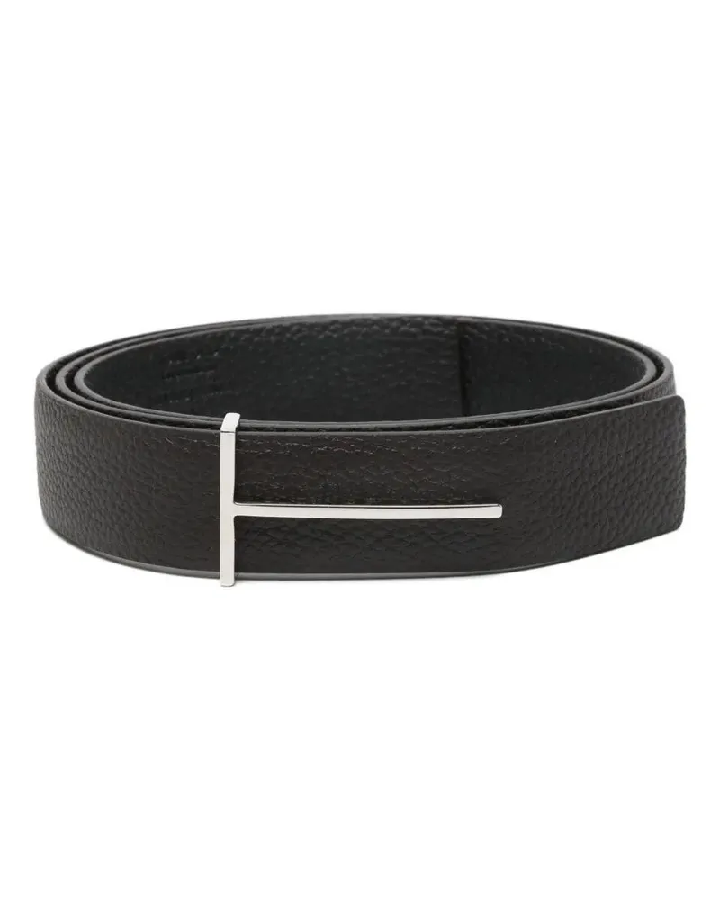Tom Ford Soft Grain Leather Slim T Belt H. 28Mm Brown