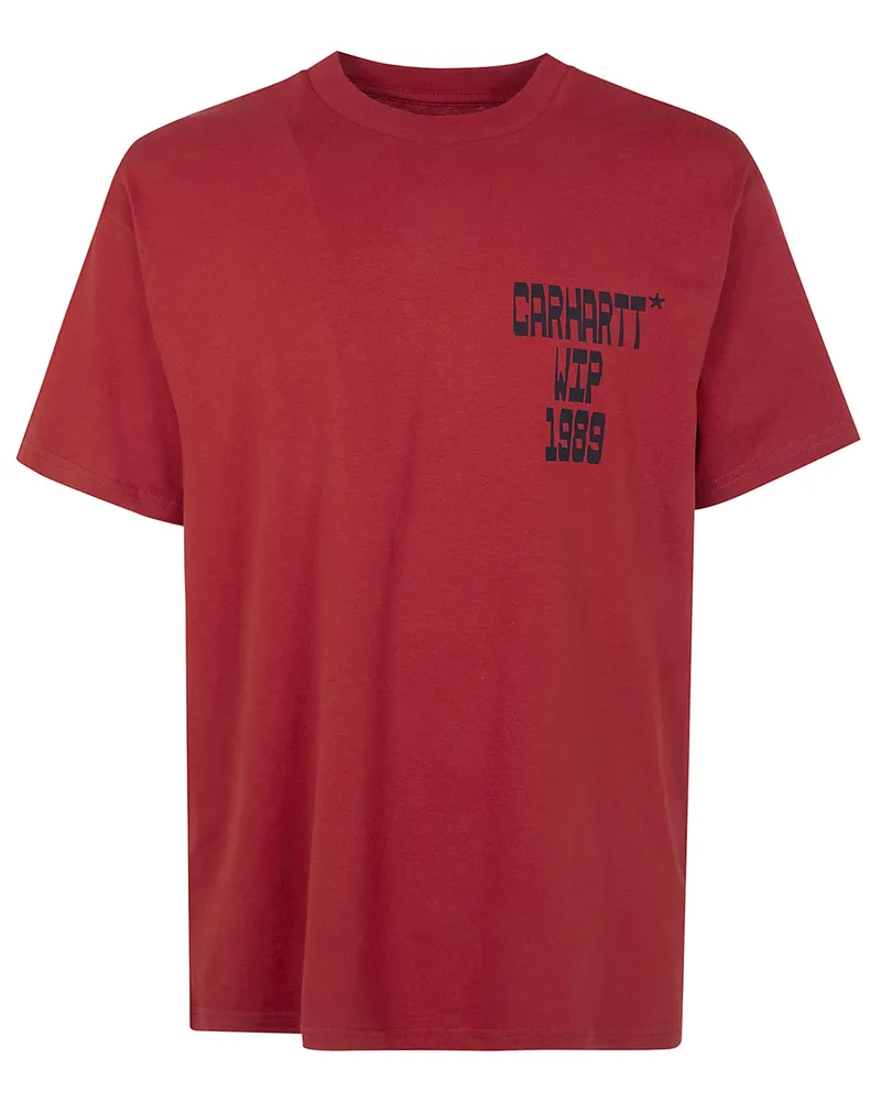 Carhartt WIP Short Sleeves "Blocks" Organic Cotton T-Shirt Red