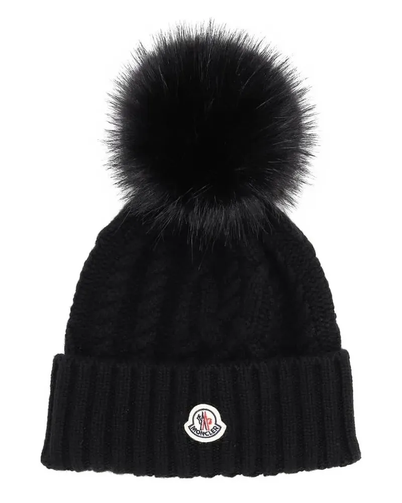 Moncler Hat Wool Black "Pon Pom Black