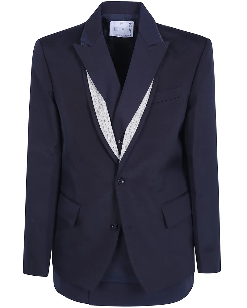 Sacai Jacket Double Faced Silk Cotton "X Doeskin Black