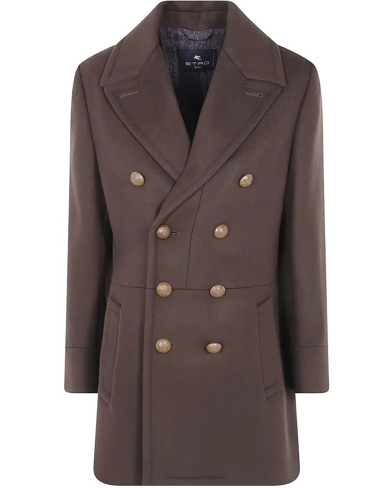 Etro Double-Breasted Jacket Brown
