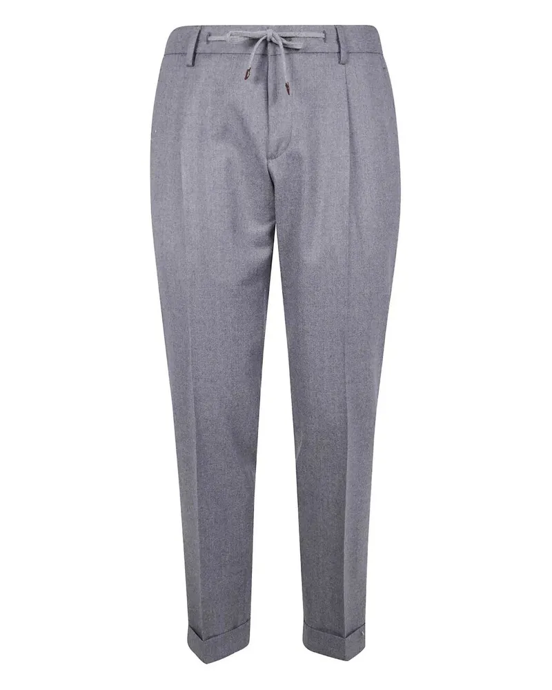 BARBA Roma Flanel Coulisse Chino Trousers Gray