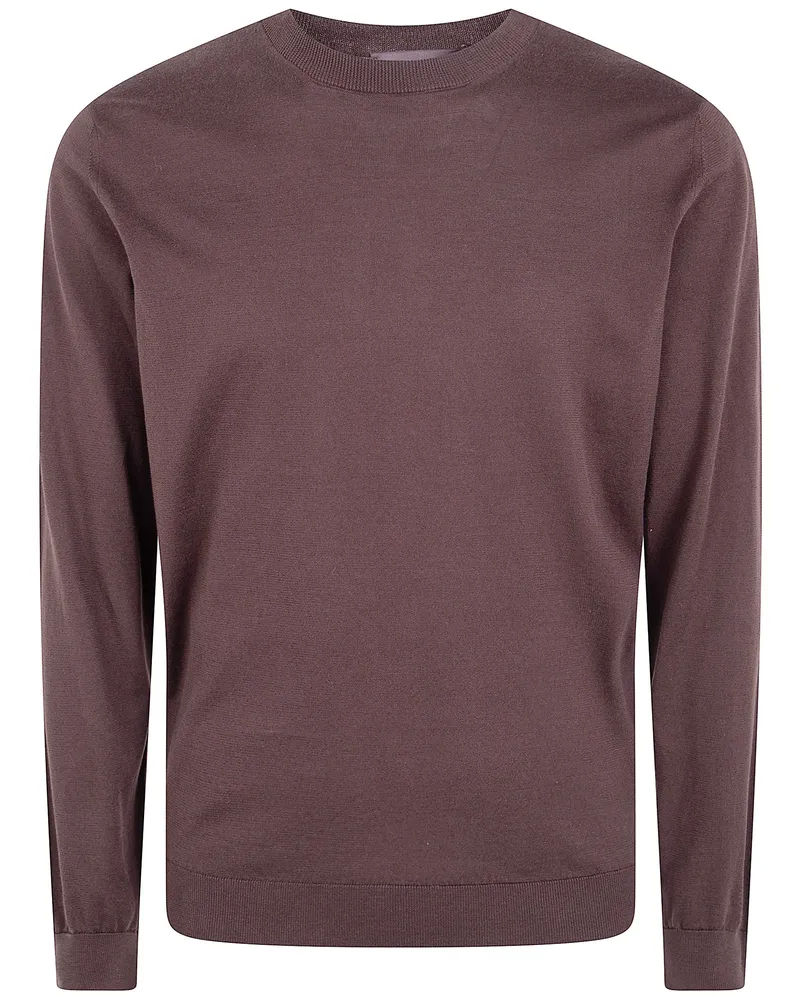 Filippo de Laurentiis Long Sleeves Round Neck Sweater Brown