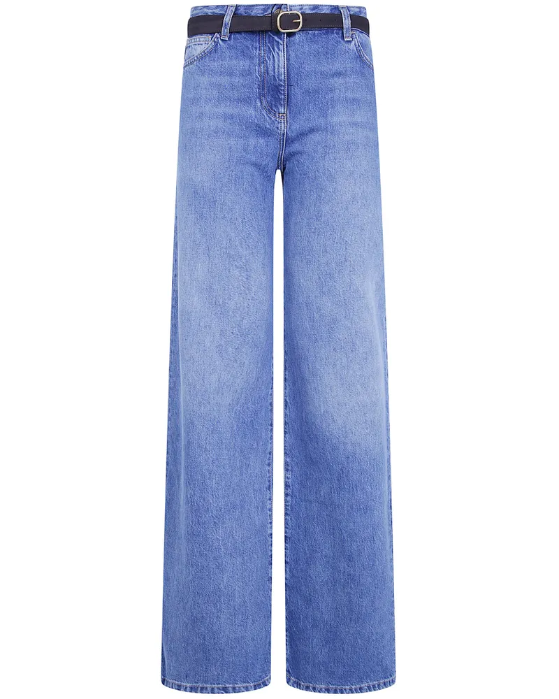 Elisabetta Franchi Jeans Wide Leg "Pj20n66e2 Blue