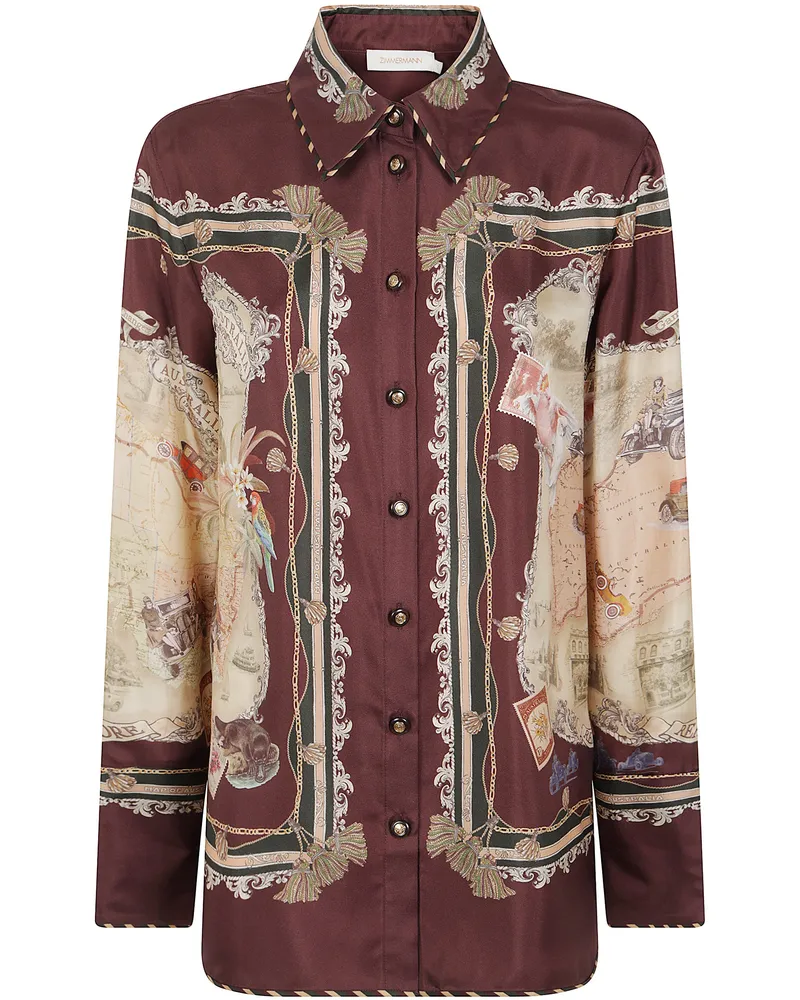 Zimmermann Shirt Silk Multicolor "Valiant Multi