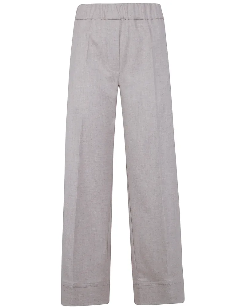 D.EXTERIOR D. EXTERIOR Soft Flanel Wide Leg Short Trousers White