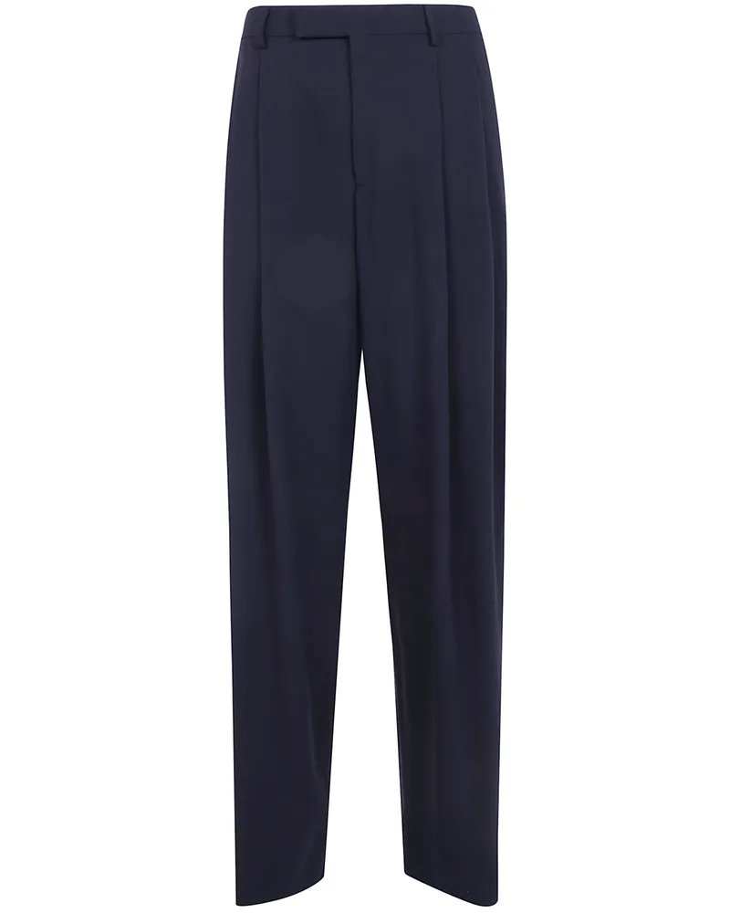 Giorgio Armani Pants Wool 100% Virgin Wool Blue