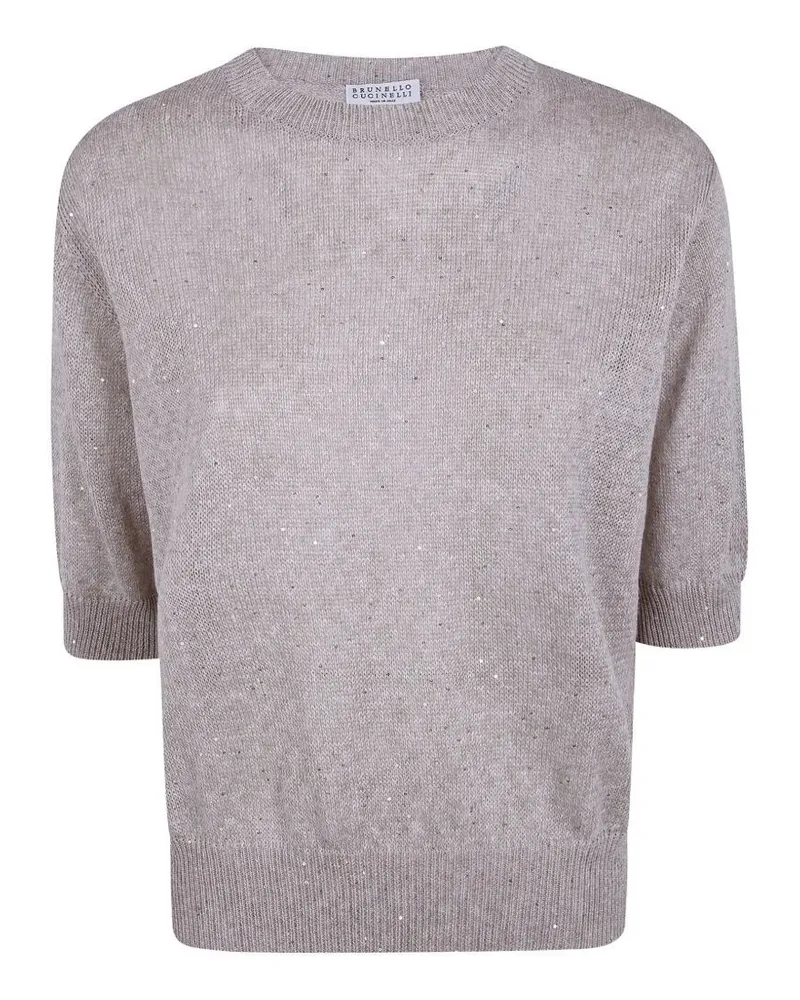 Brunello Cucinelli Round Neck Sweater White