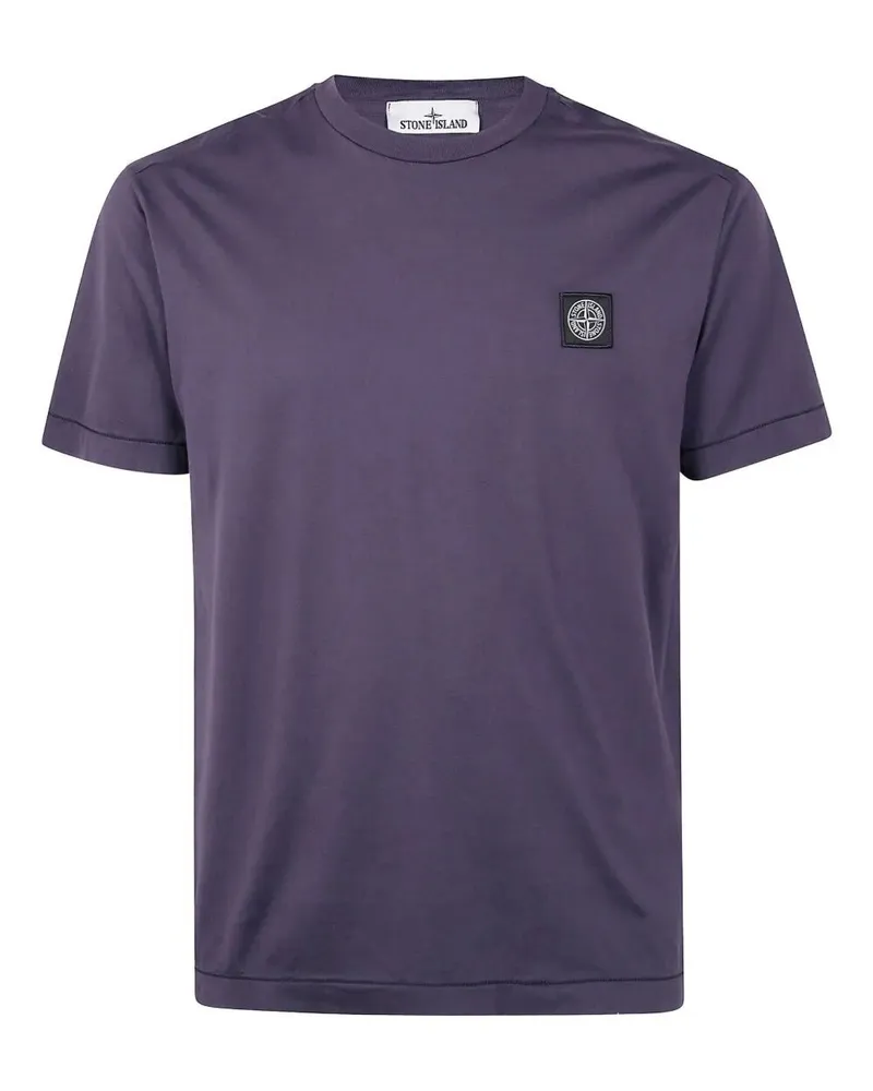 Stone Island 60/2 Cotton Jersey Garment Dyed Ss T-Shirt Blue