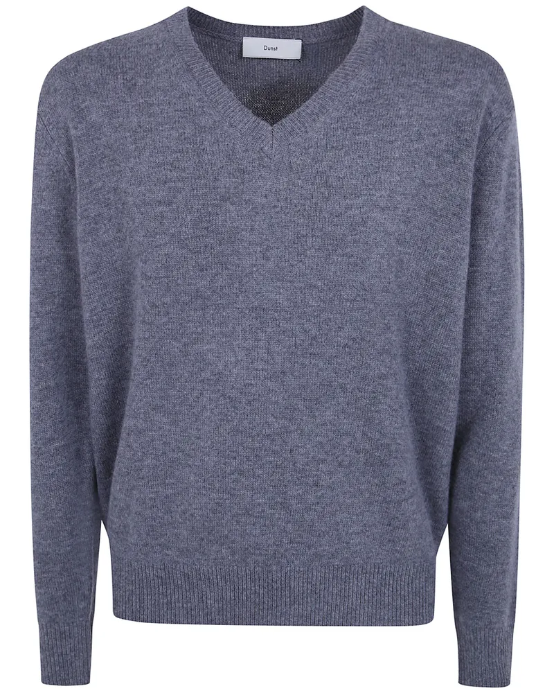 Dunst Sweater V-Neck "Unisex Cashmere V-Neck Sweater Gray