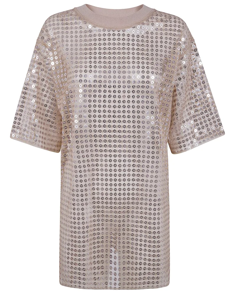 Fabiana Filippi Campagna" Sequins Tshirt Blouse Brown