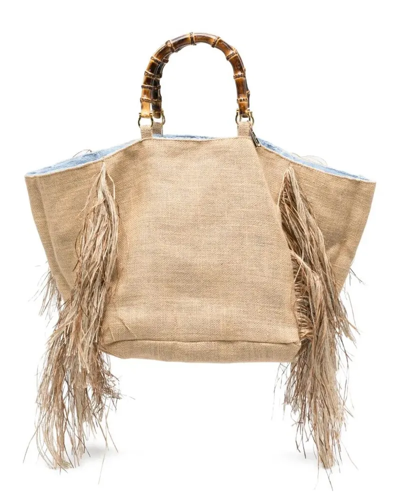 La Milanesa Sharon Yuta And Fringe Bag Beige