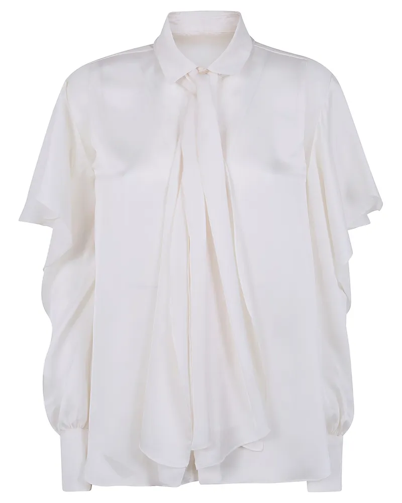 Sacai Satin X Chiffon Shirt Beige
