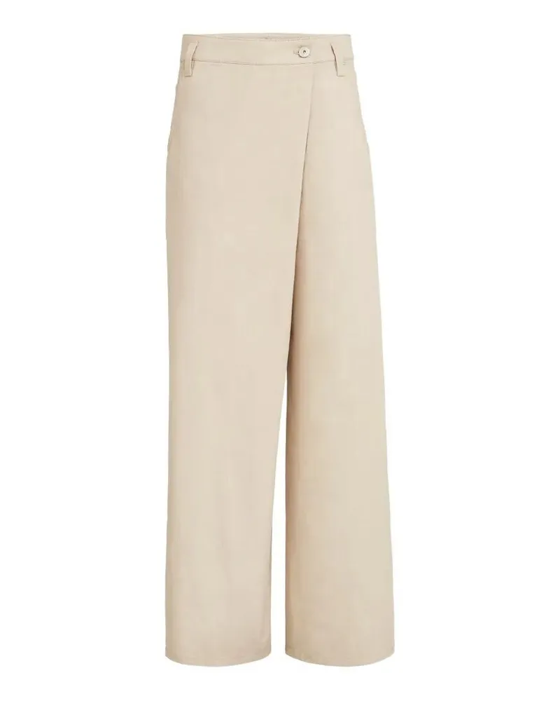Brunello Cucinelli Wide Leg Asymetrica Pants Beige