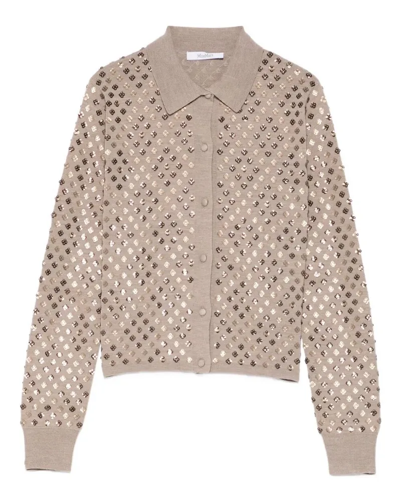 Max Mara Mxmragno" Sequins Cardigan Brown