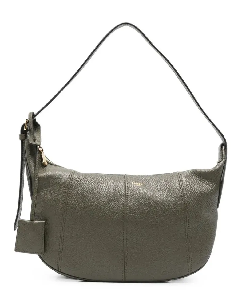 Lancel Shoulder Bag Zip Hobo "Victorie Medium Beige