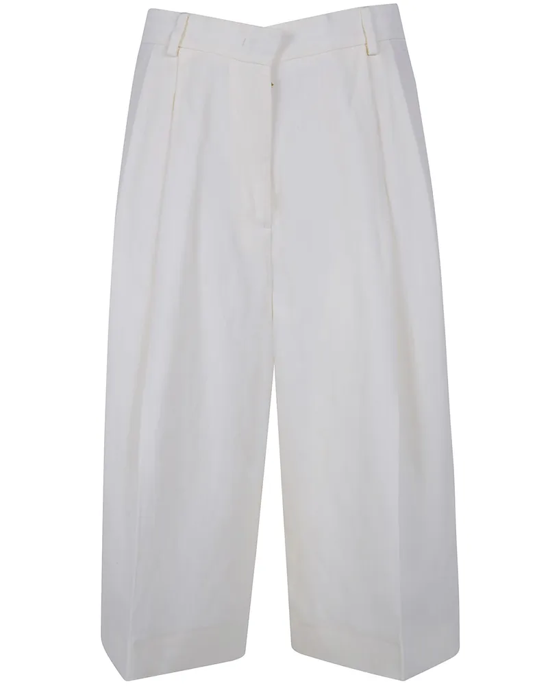 Fabiana Filippi Cropped Wide Leg Trousers White