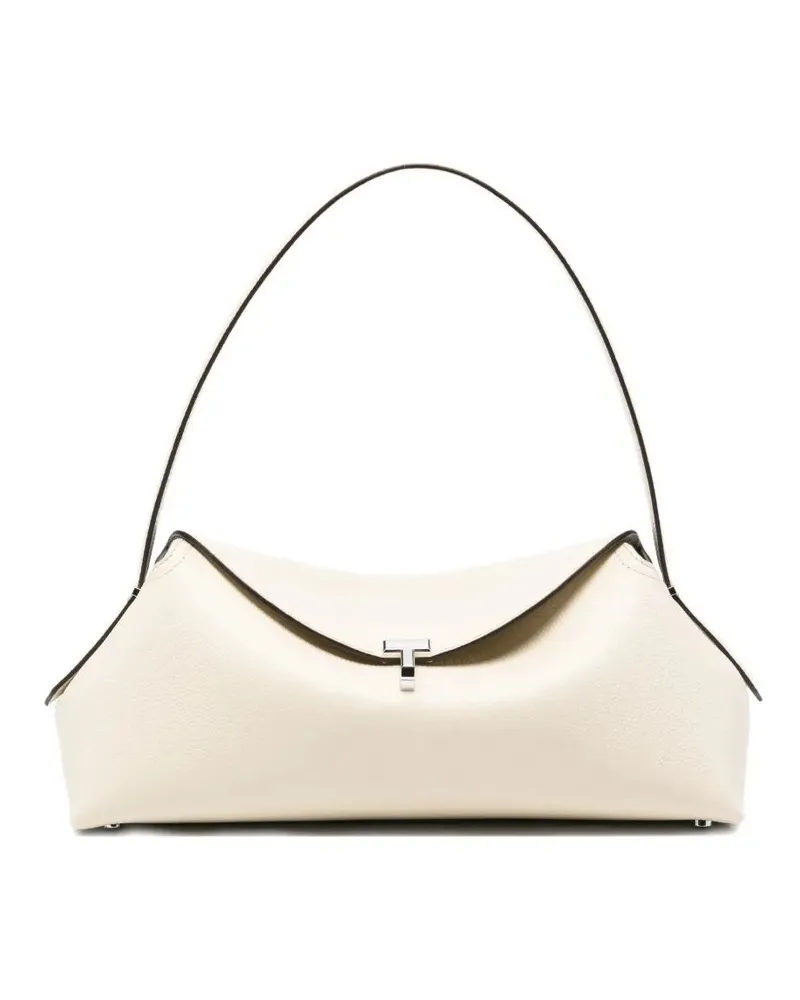 Totême T-Lock" Grained Leather Shoulder Bag White
