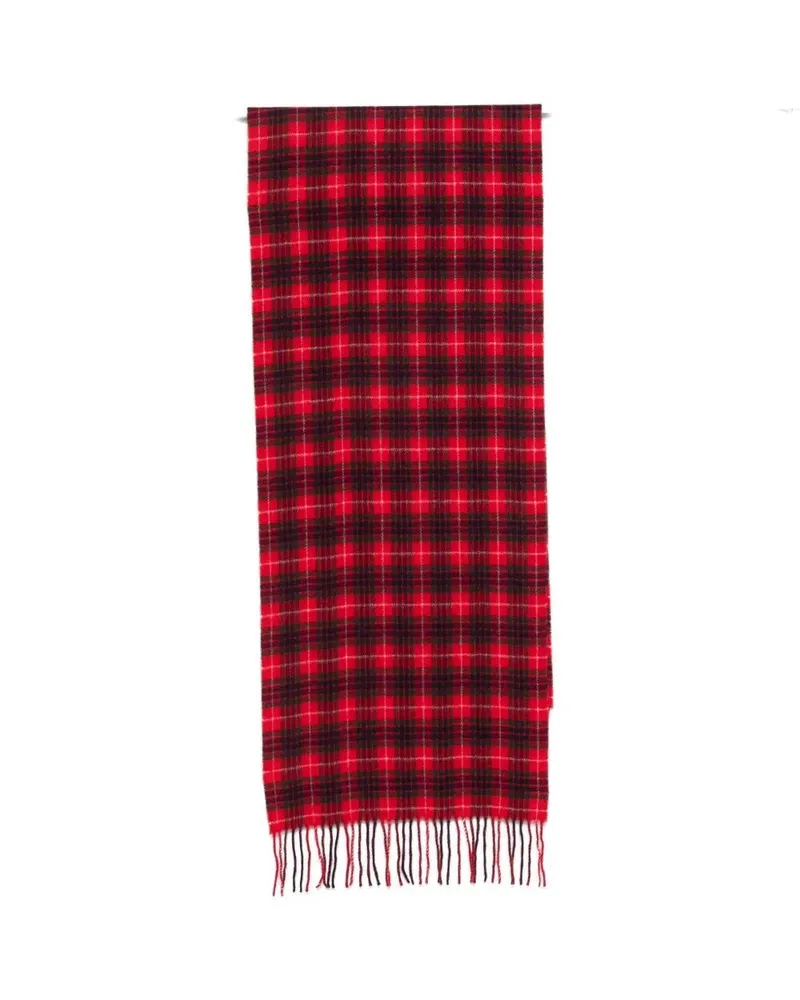 Baracuta Scarf Tartan Wool Blend Red