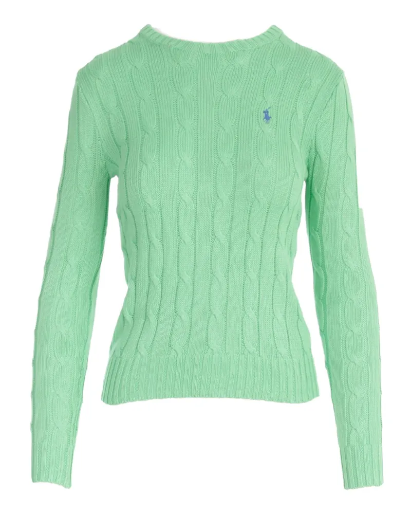 Ralph Lauren Crew Neck L/S Sweater W/Braids Green
