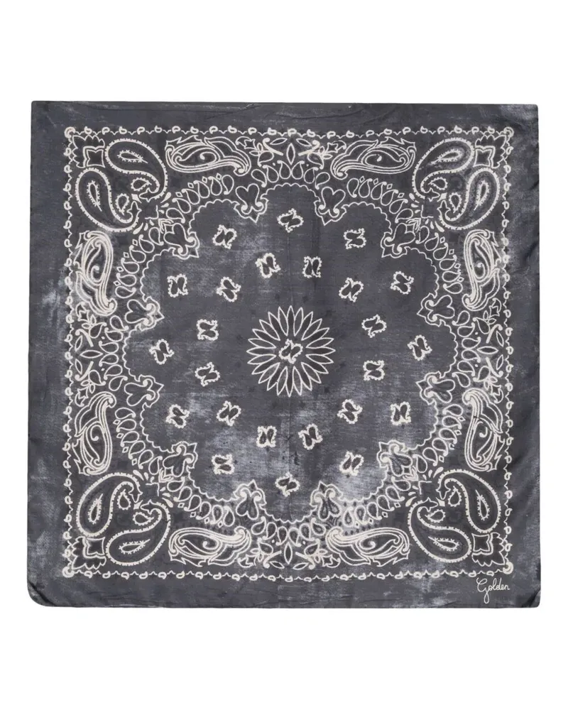 Golden Goose Scarf Paisley Print "Golden Foulard Paisley Gray