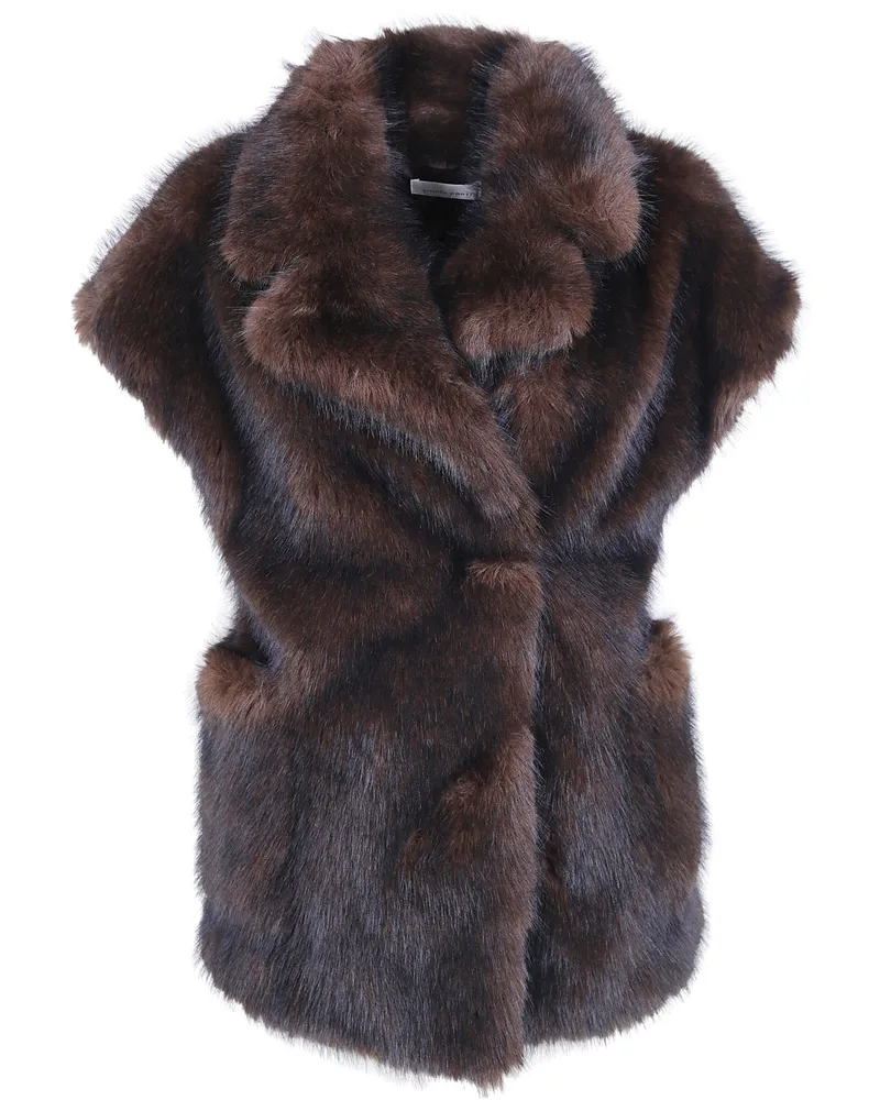 Liviana Conti Coat Fur Vest "Rian Black