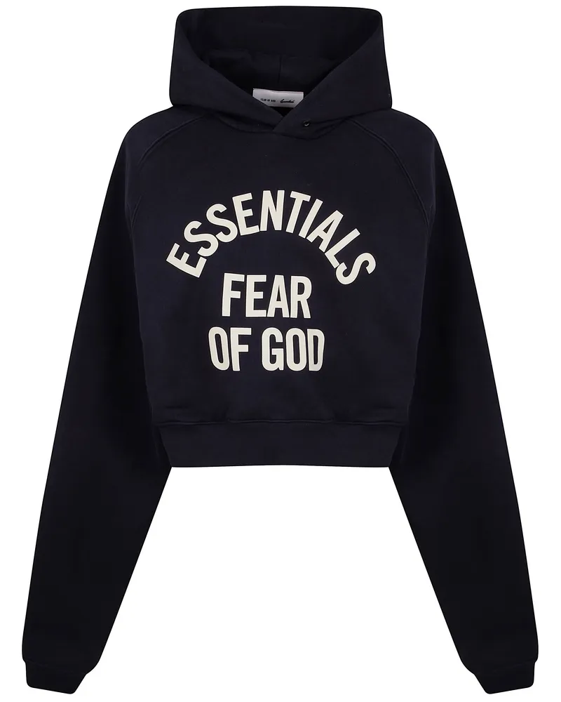 Fear of God Women`S "Campus 90`S" Cropped Raglan Hoodie Black