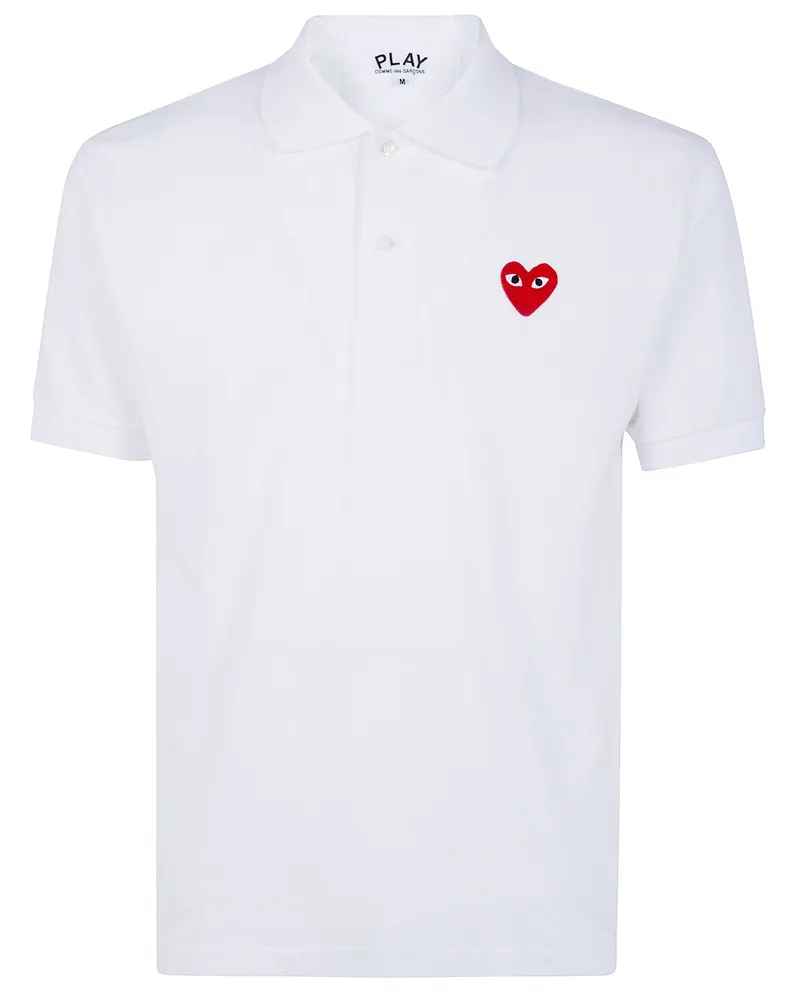 Comme des Garçons T-Shirt Red Emblem Red Heart White