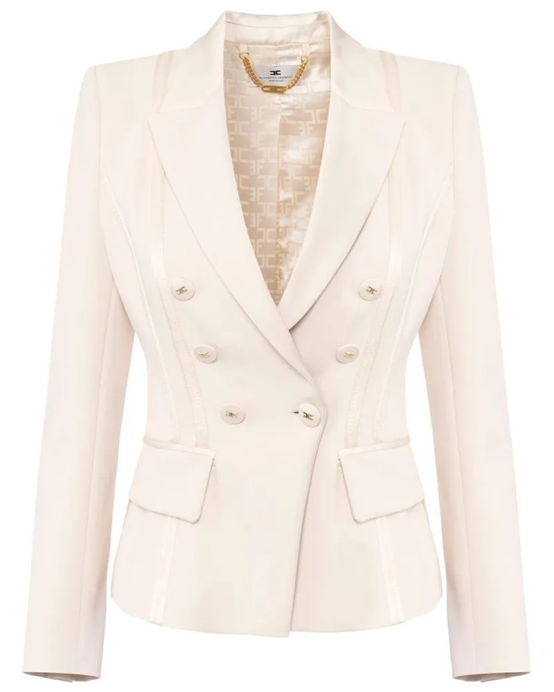 Elisabetta Franchi Doublebreast Classic Jacket By Elisabetta Franchi White