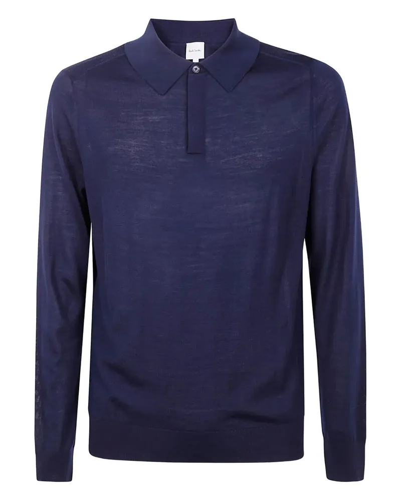Paul Smith Mens Sweater Ls Polo Blue
