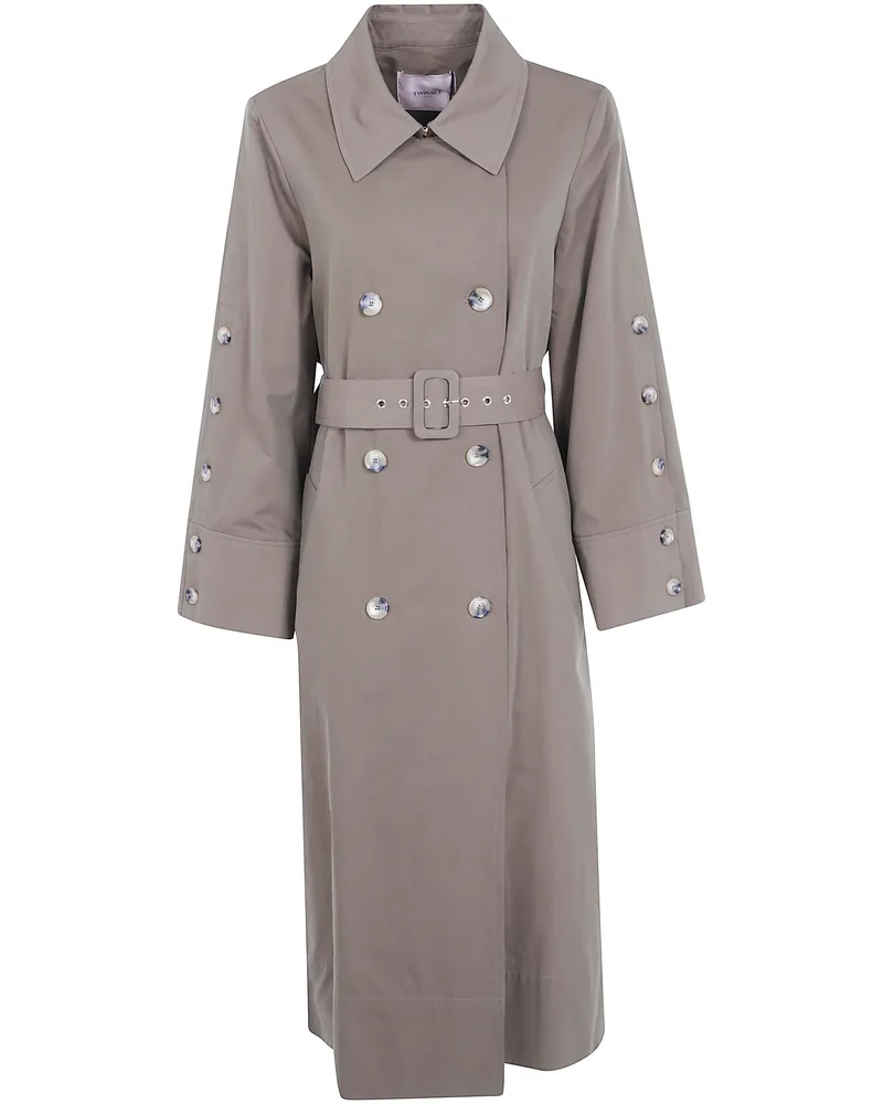 Twin-Set Trench Coat Green